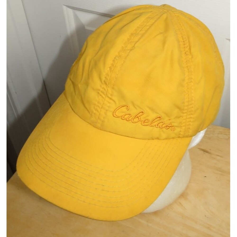 Vintage Cabelas Gore-Tex Hat Yellow Adjustable Lined Strapback Cap OSFM Outdoor